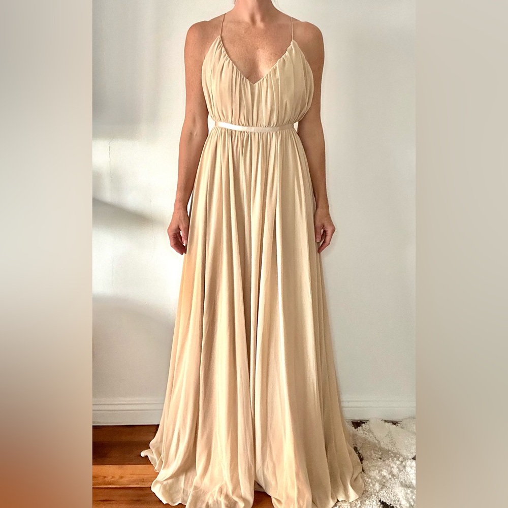 Full length, nude gown by Rolo & Ale size M